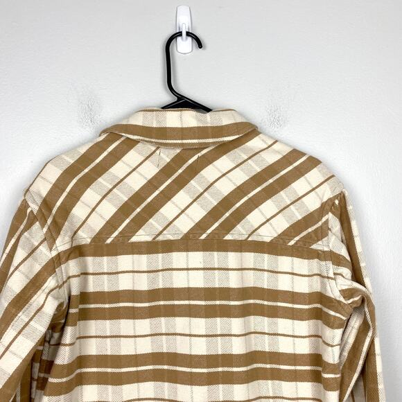 Everlane The Oversized Shirt Jacket Camel‎ Plaid Shacket 100% Cotton Size Small - Picture 8 of 12